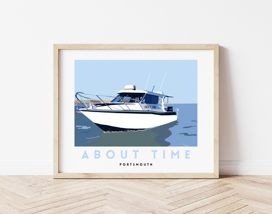 Bespoke Digital Art Boat Portrait Print