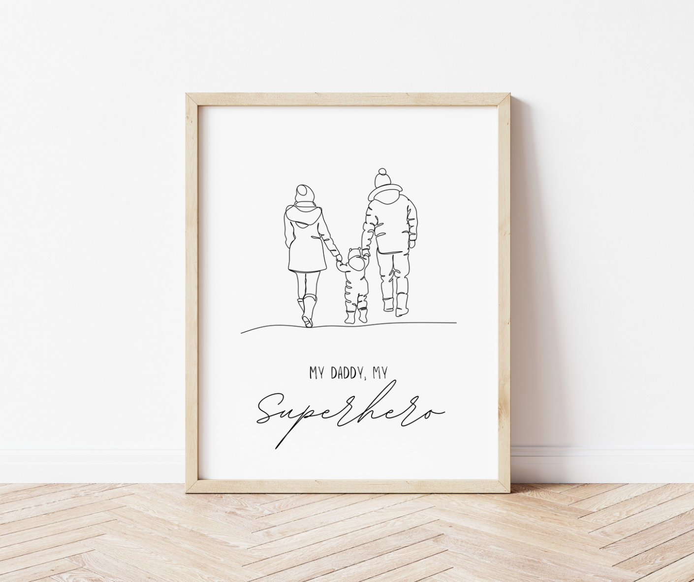 Fathers Day Line Art Print