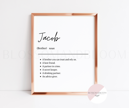 Personalised Brother Noun Print