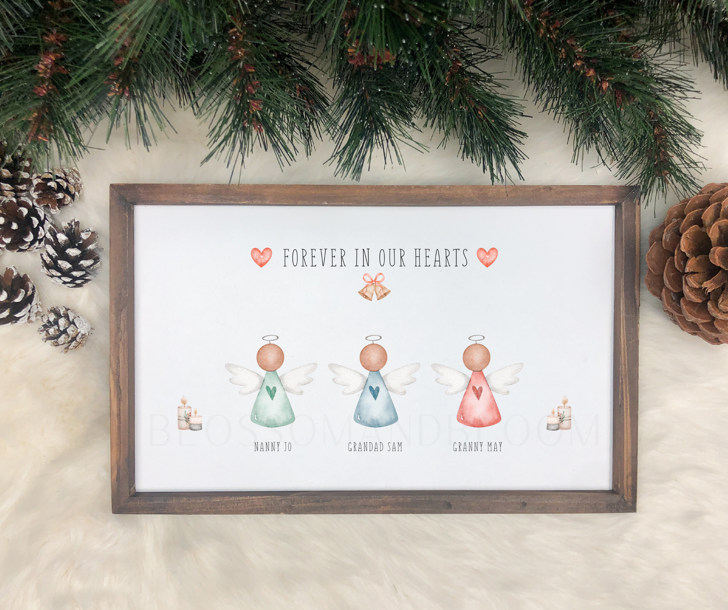 Personalised Christmas Angels Print