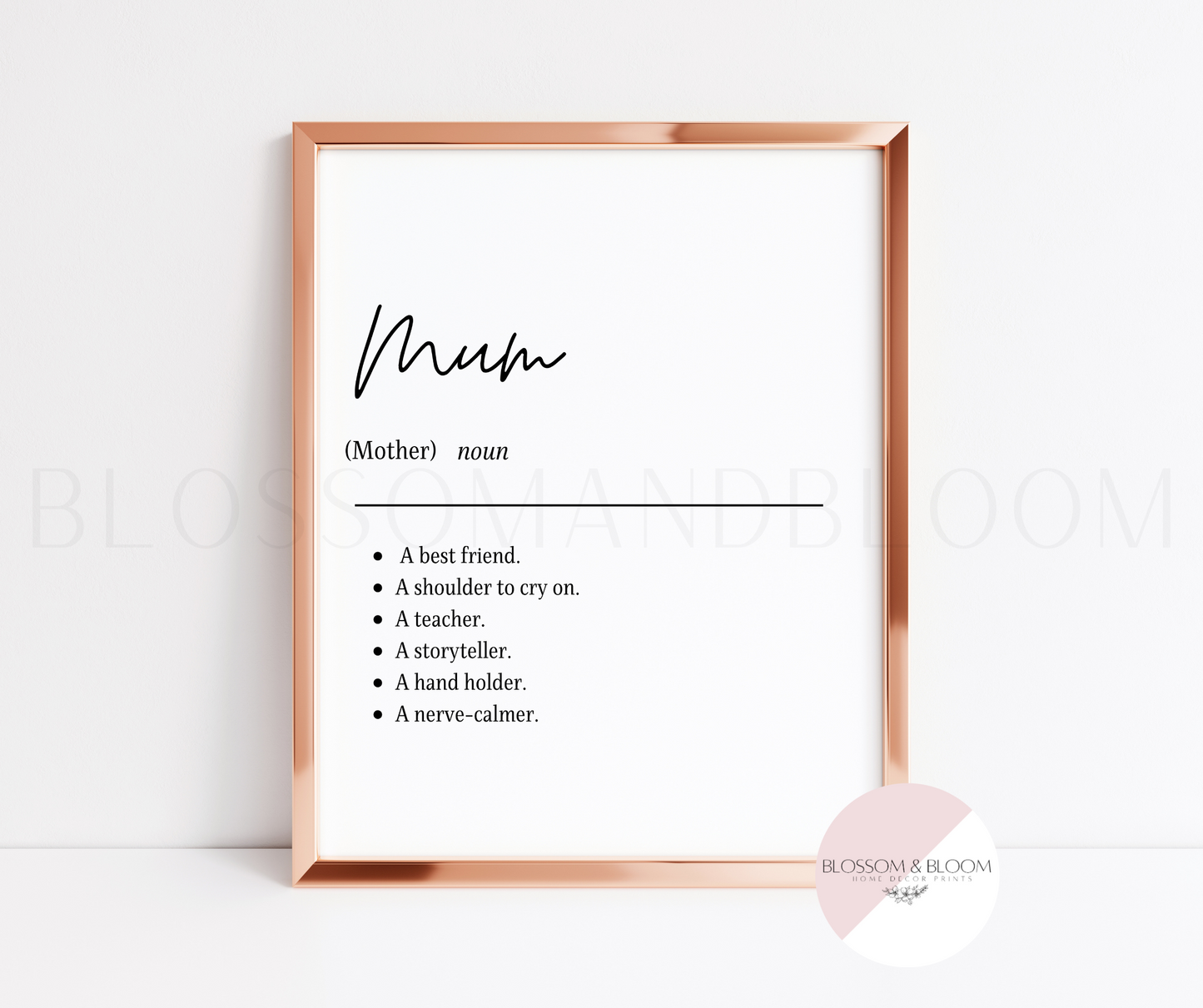 Personalised Mum Noun Print