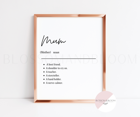 Personalised Mum Noun Print