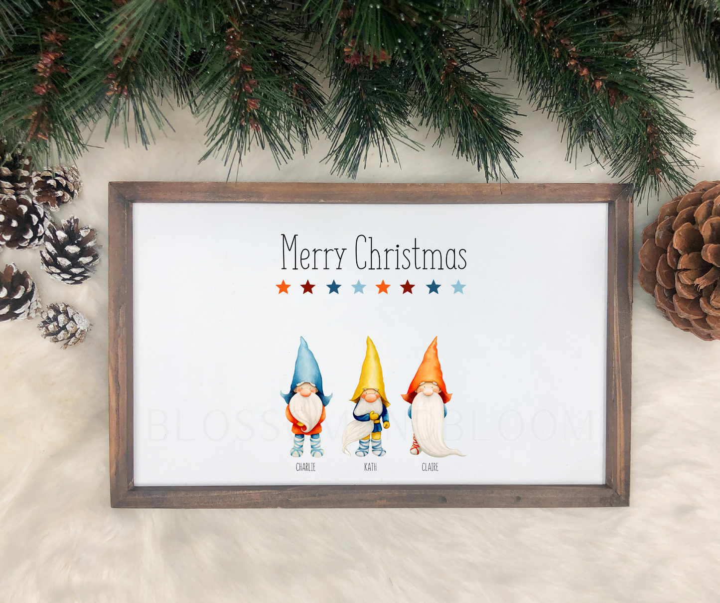 Personalised Christmas Family Gonk Print