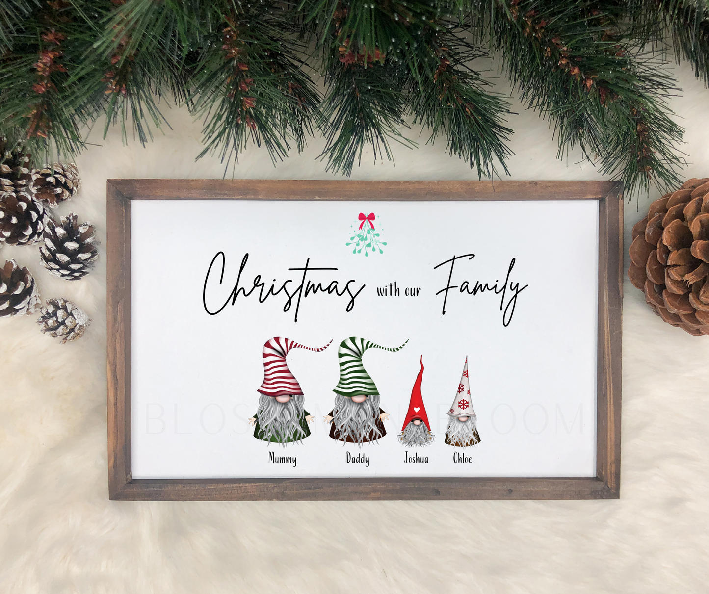 Personalised Christmas Family Gonk Print