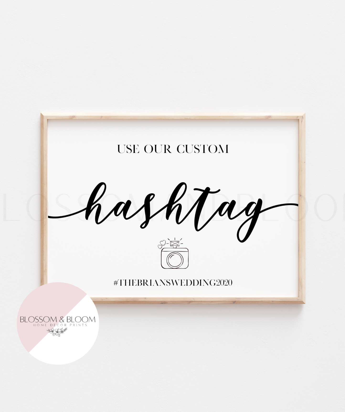 Personalised Wedding Hashtag Print