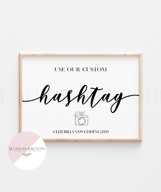 Personalised Wedding Hashtag Print