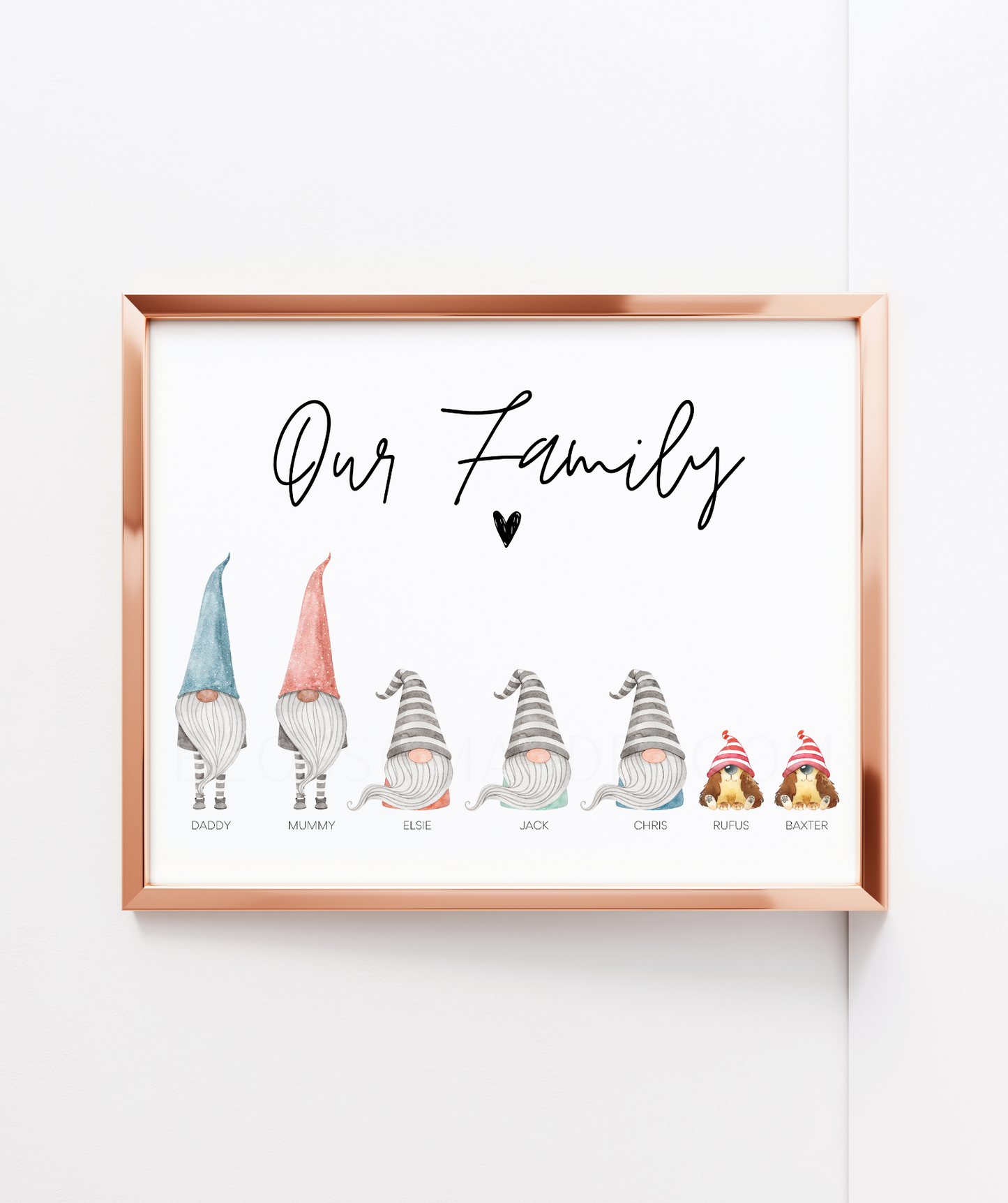 Personalised Family Gonk Print