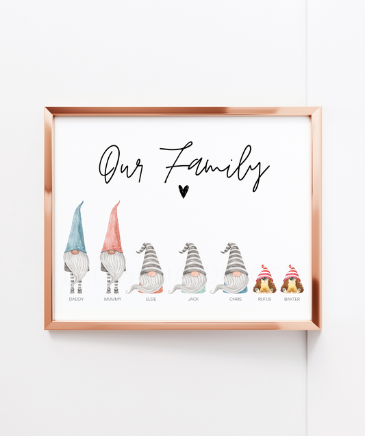 Personalised Family Gonk Print