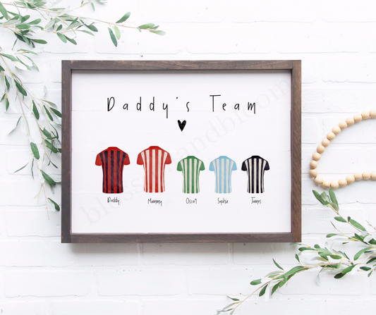 Personalised Family Father’s Day Football Shirt Print