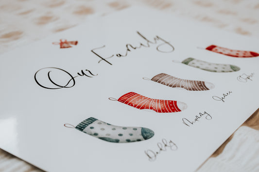 Personalised Christmas Family Stockings Print