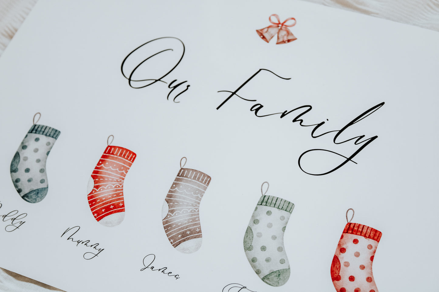 Personalised Christmas Family Stockings Print