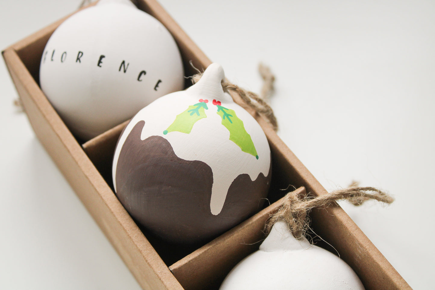 Christmas Pudding Ceramic Round Bauble