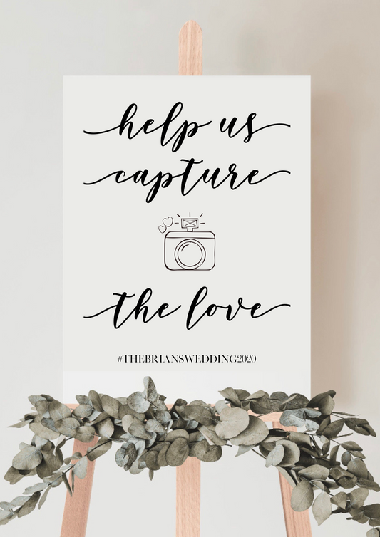 Personalised Wedding Hashtag Print