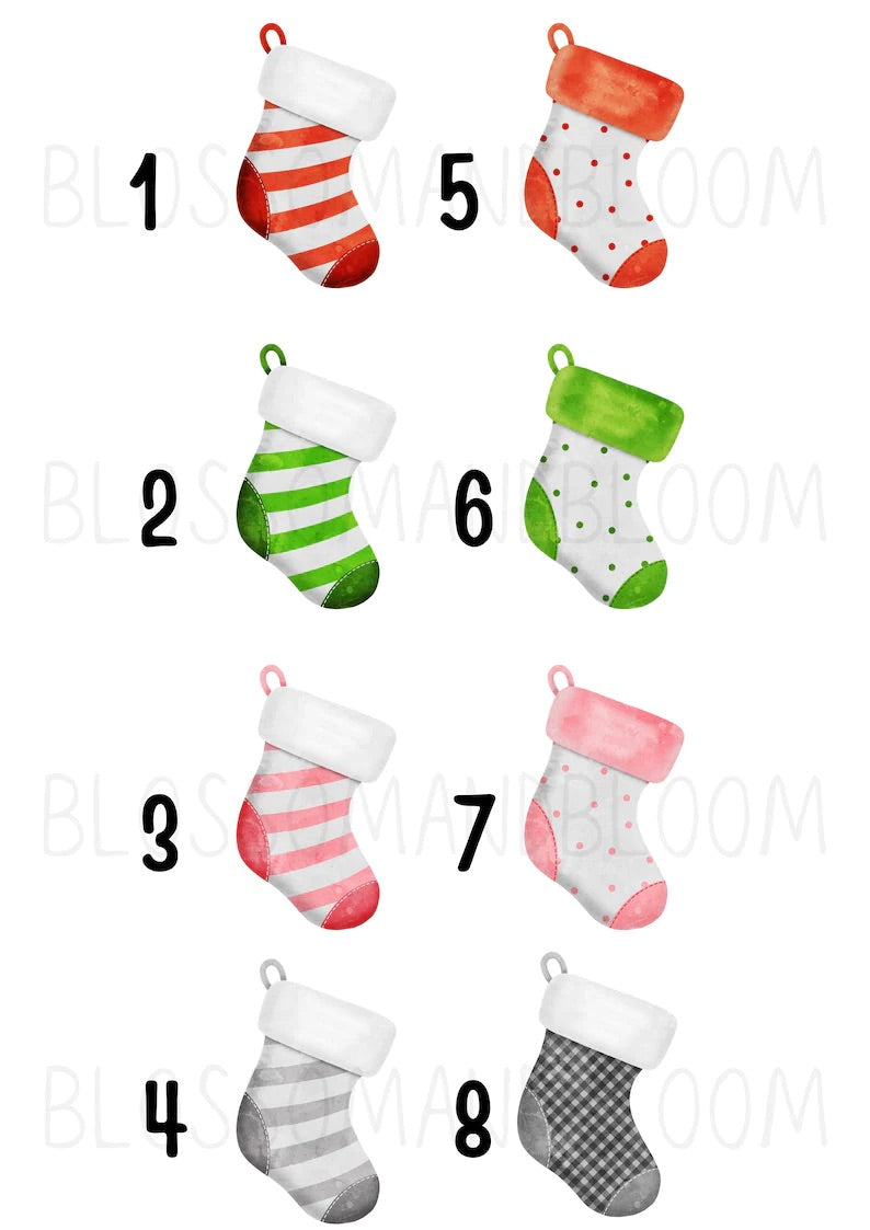 Personalised Christmas Family Stockings Print