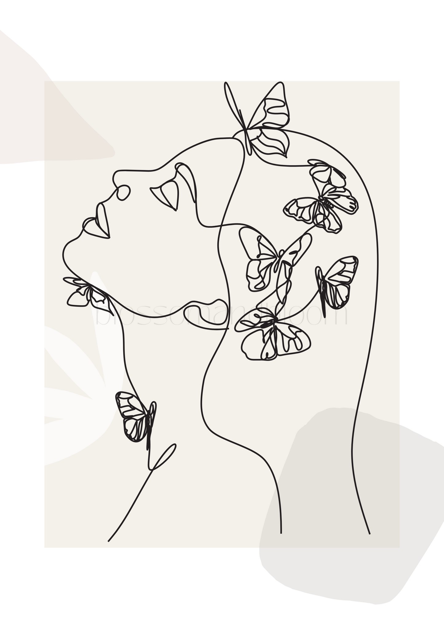 Butterfly Line Art Portrait