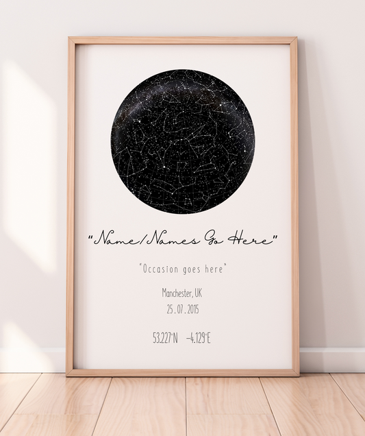 Personalised Star Map Print