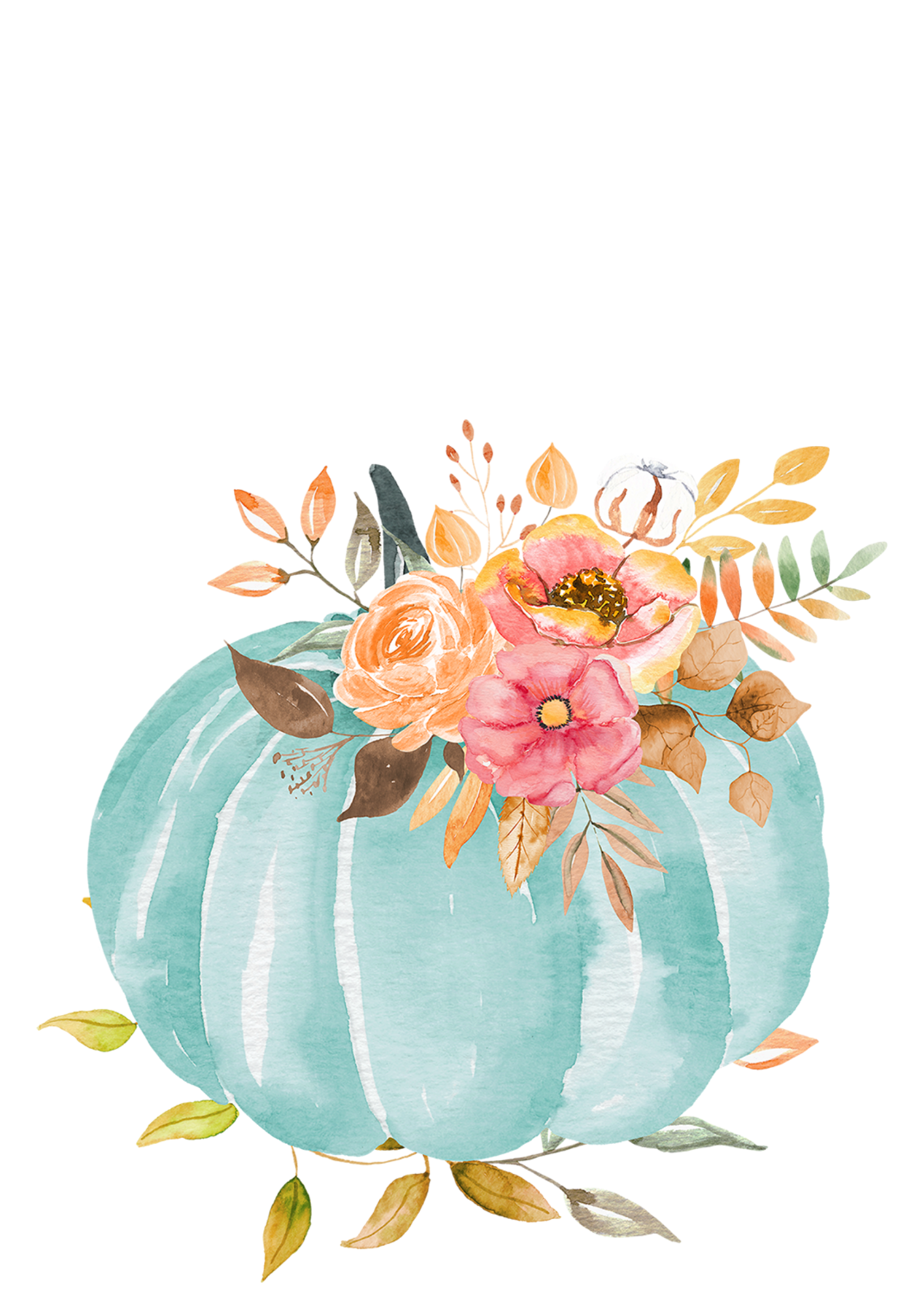 Blue Botanical Pumpkin