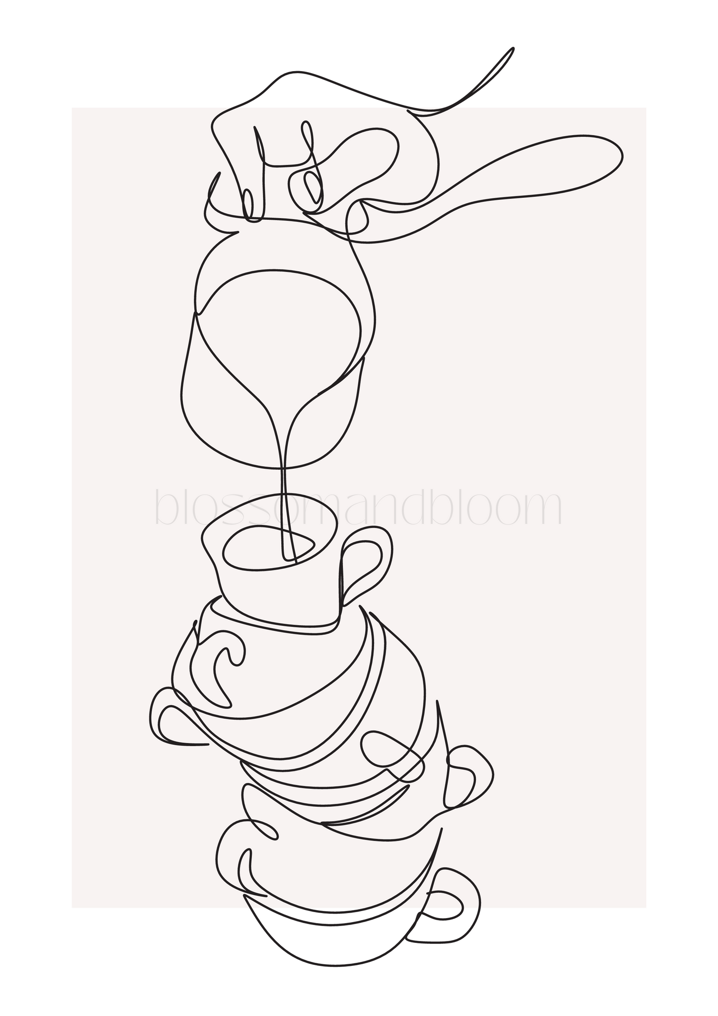 Coffee Cups Line Art