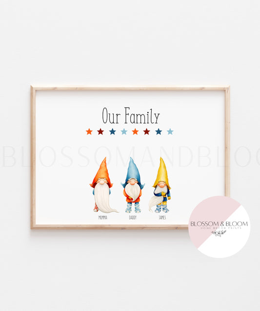 Personalised Family Gonk Print