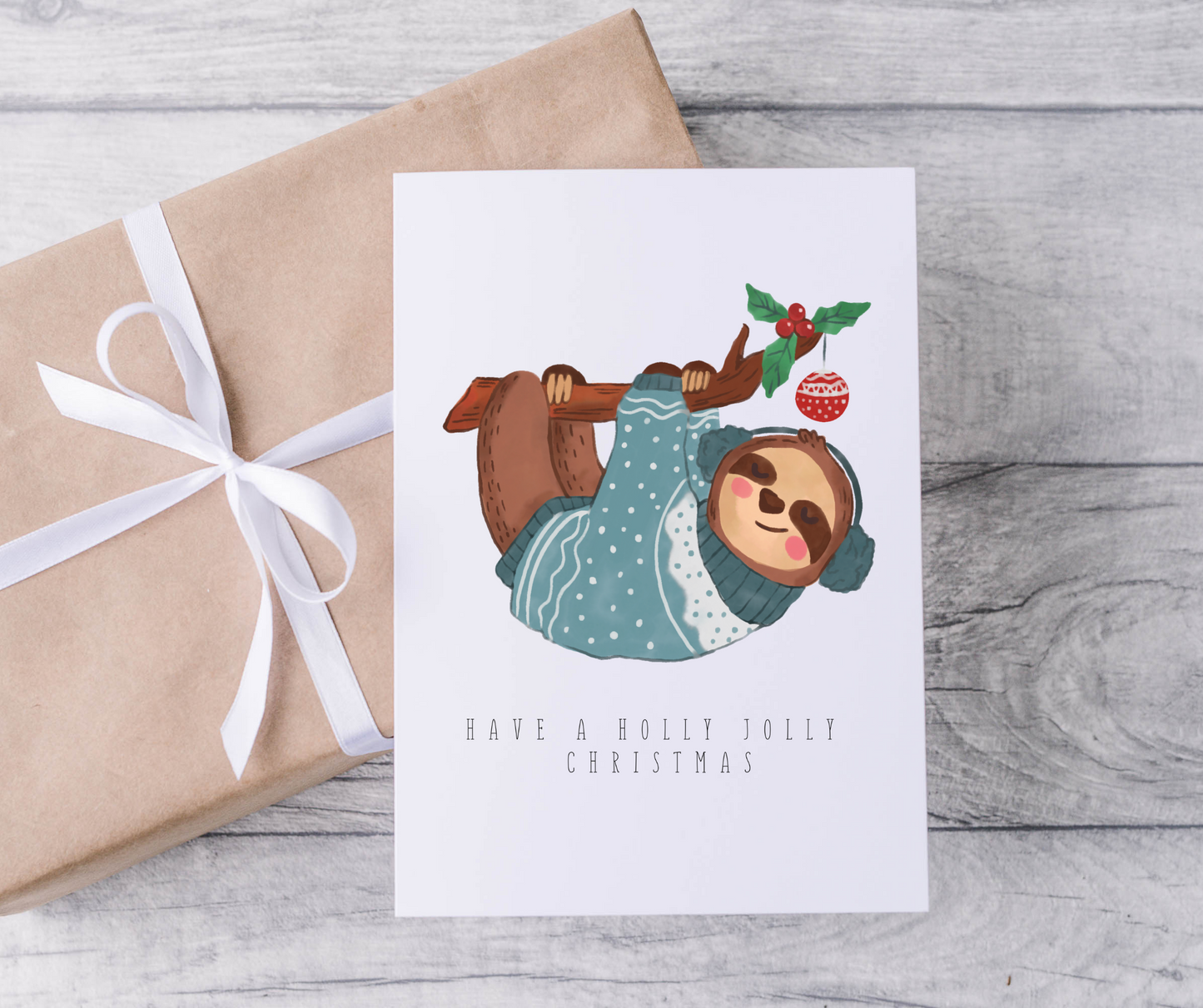 Christmas Sloth Card