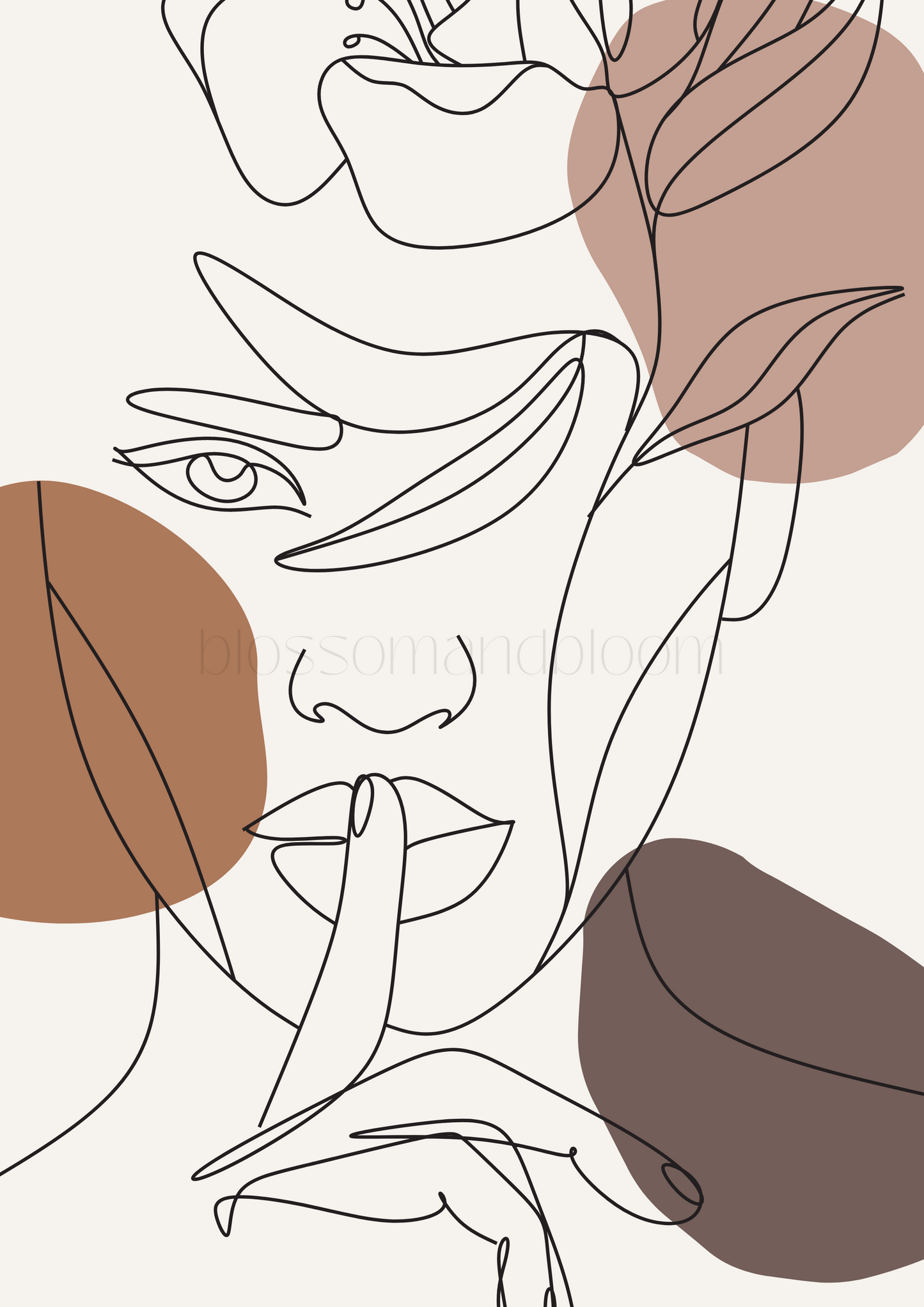 Floral Line Art Portrait