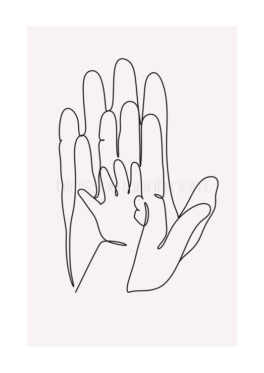 Line Art Family Hands