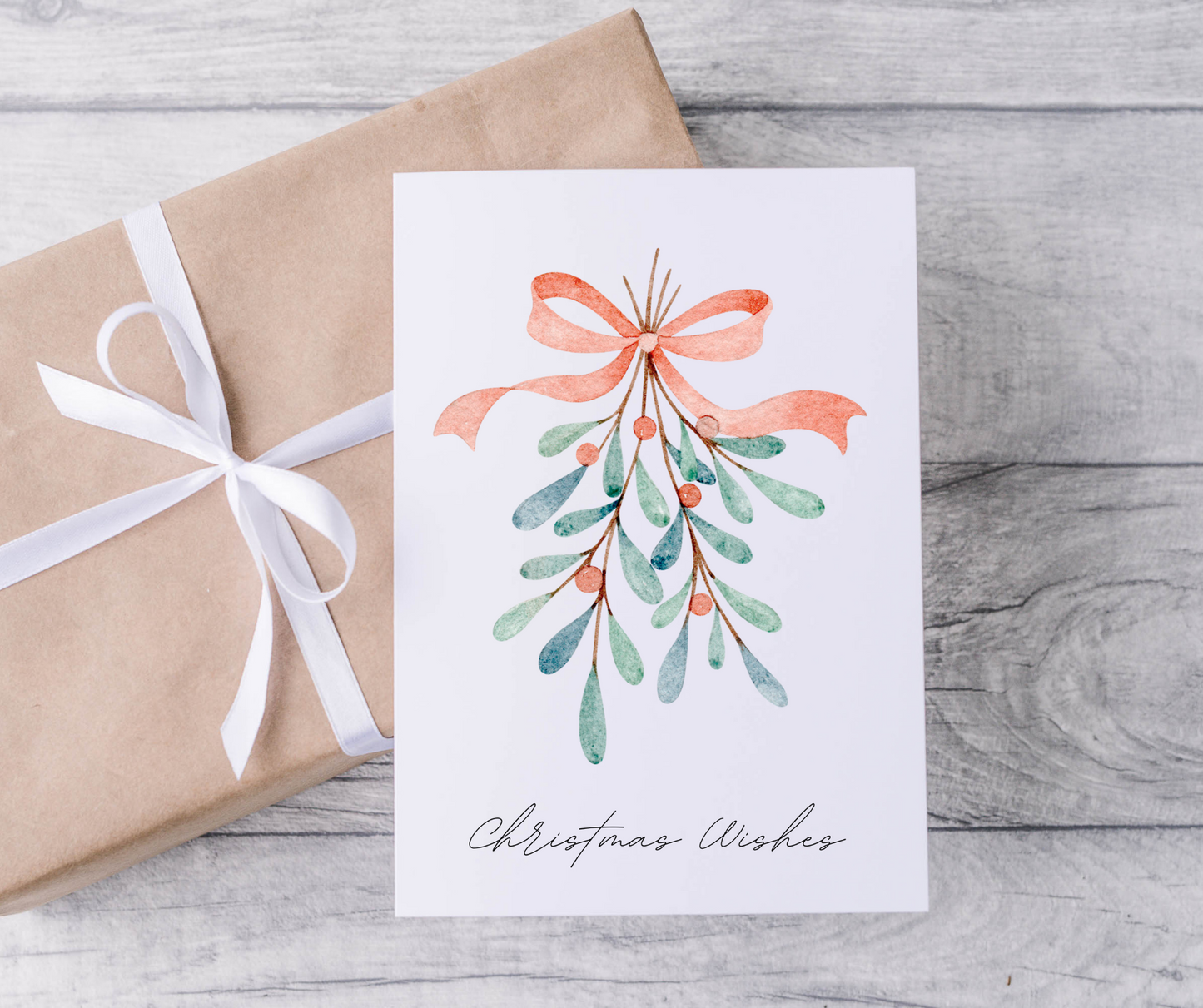 Mistletoe Christmas Wishes Card