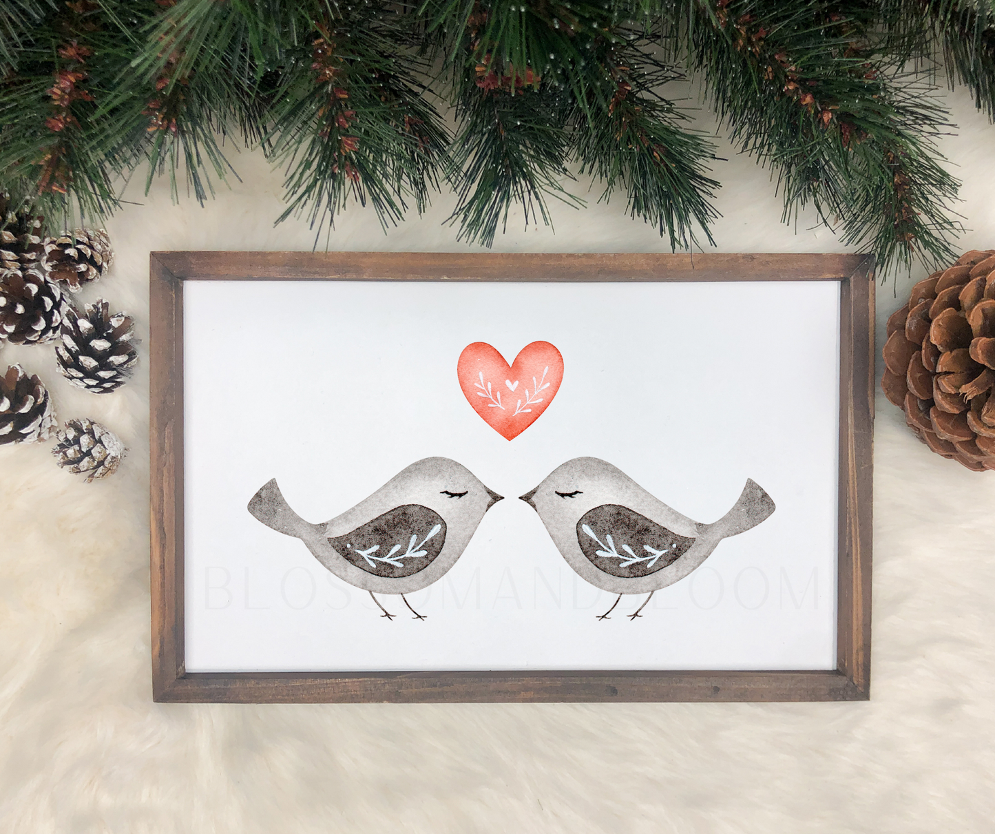 Love Birds Christmas Print