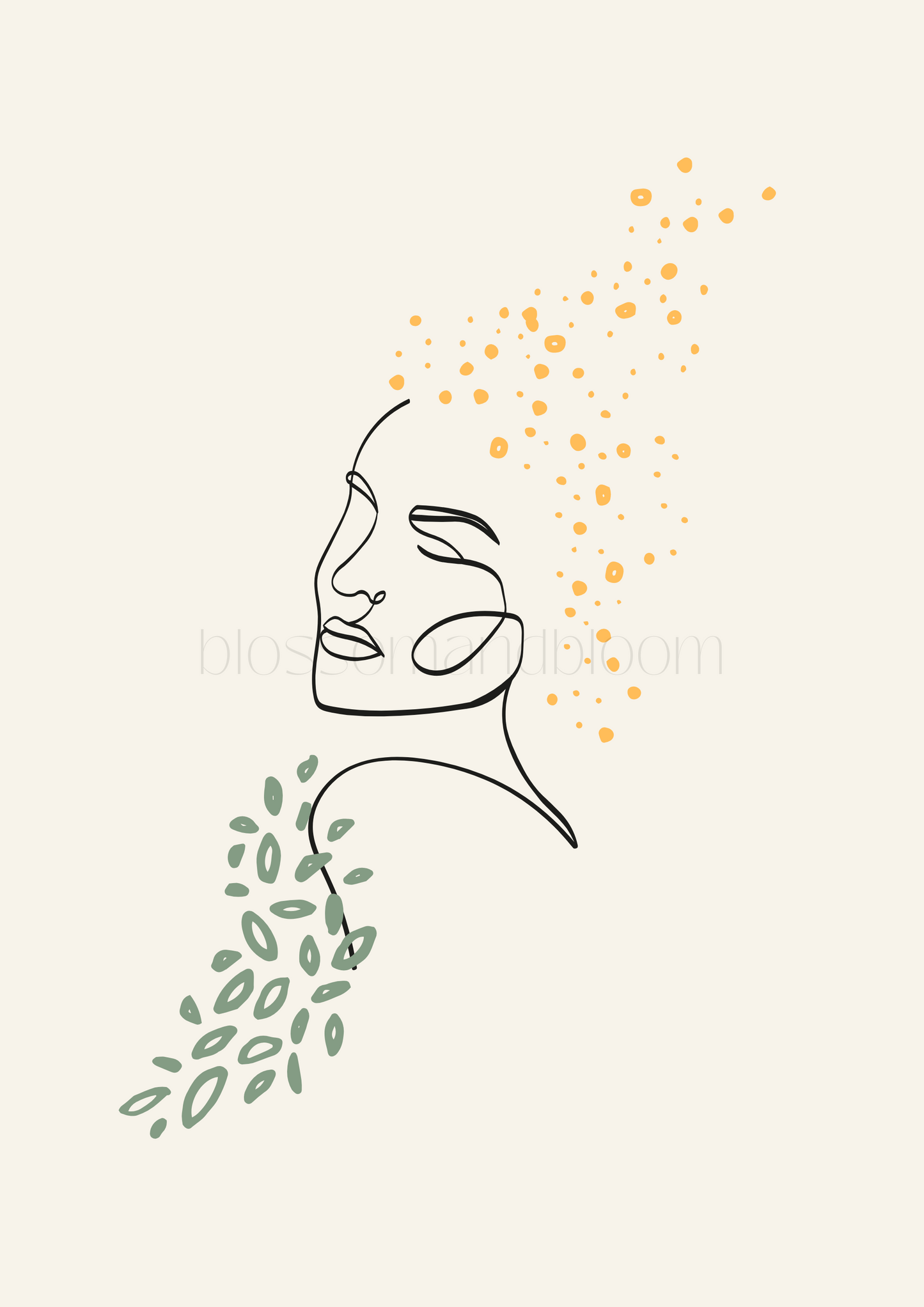 Patterned Line Art Portrait