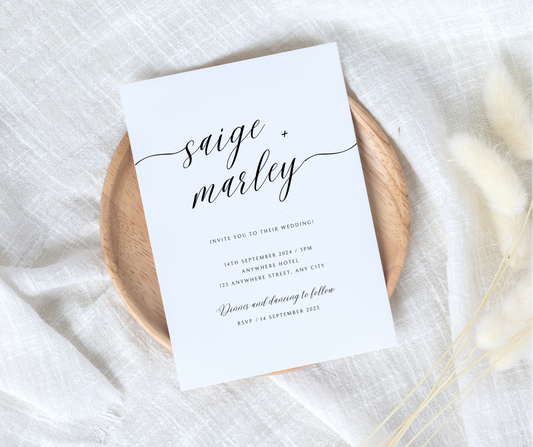 ‘The Saige’ Style Wedding Invitation