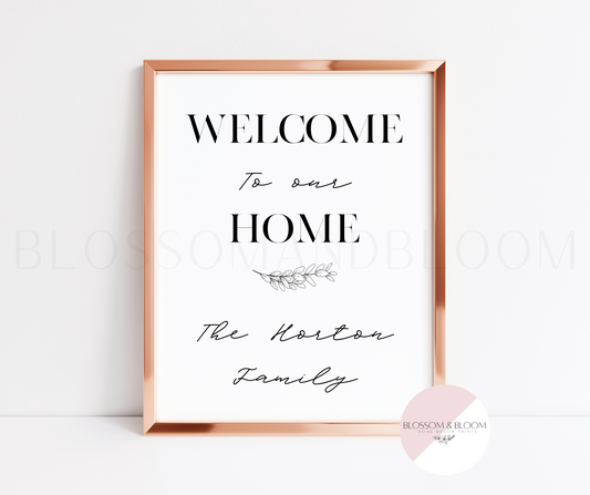 Welcome to our home... Personalised Print