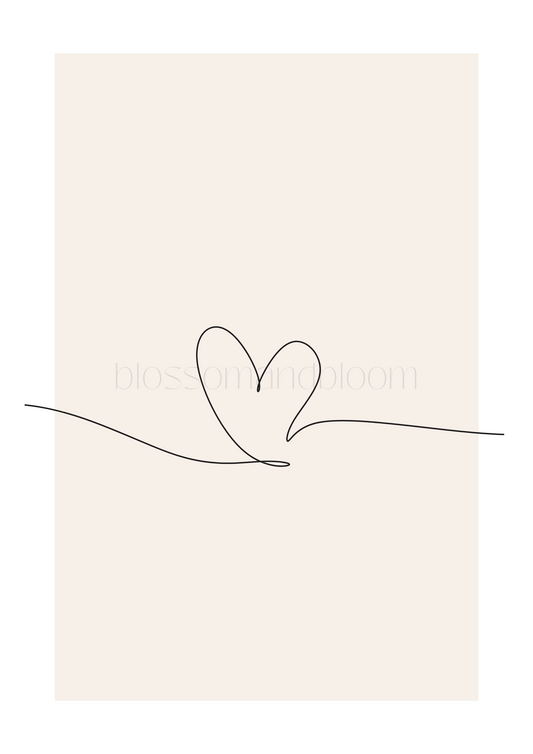 Line Art Love Heart