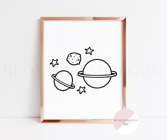 Planets Line Art