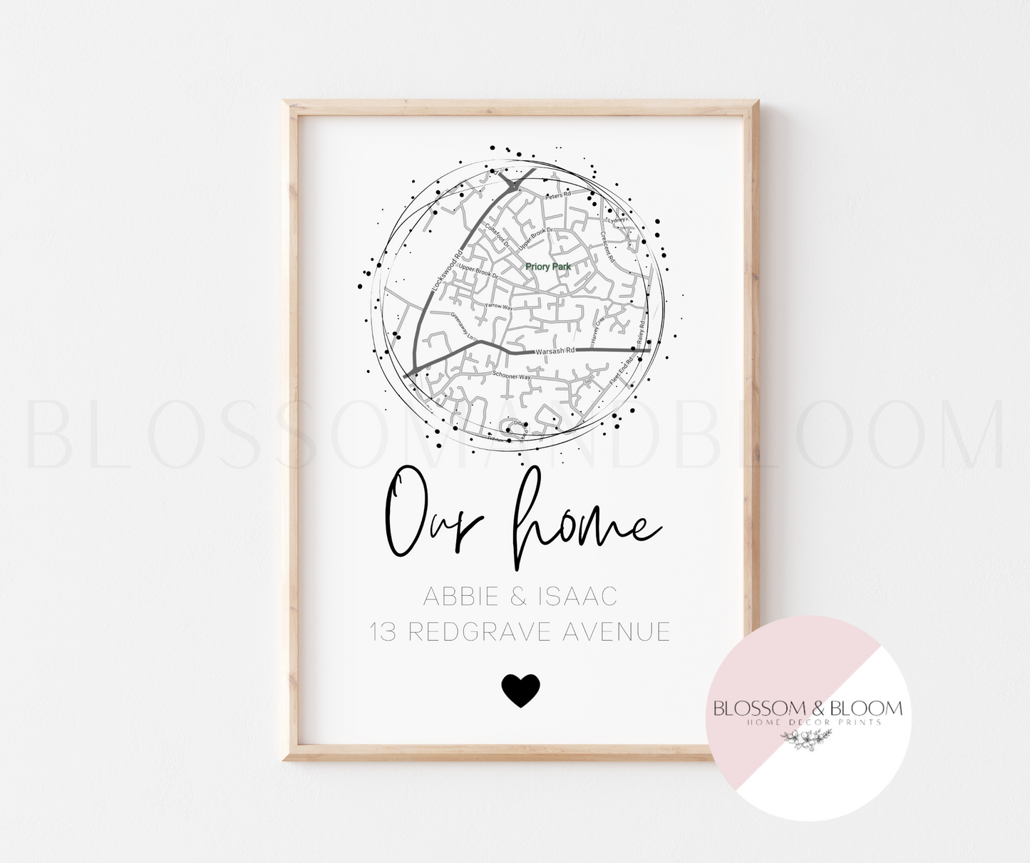 Personalised Home Map Print