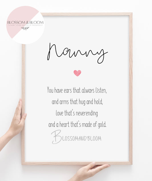 Nanny Poem Print