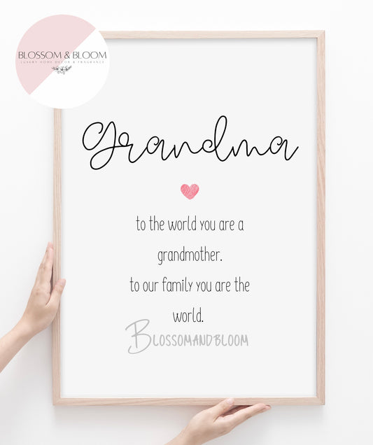 Grandma Poem Print