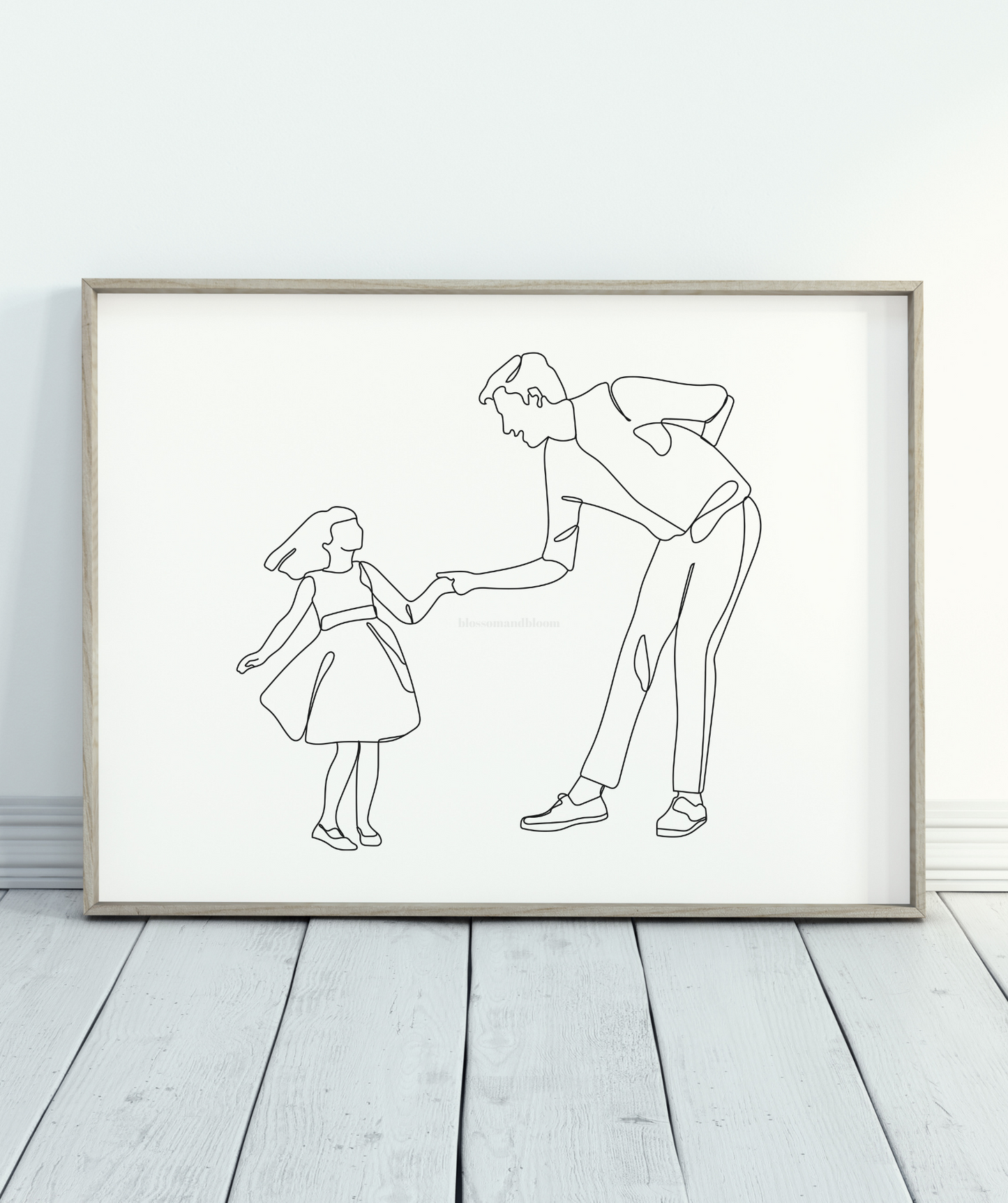 Dad & Daughter Line Art